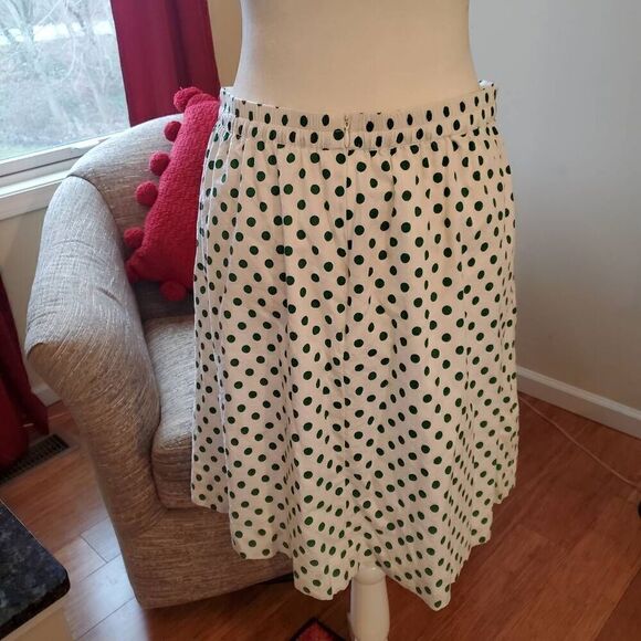 Tulip White Polkadot Cotton Blend Skirt - Size Large - Picture 4 of 15